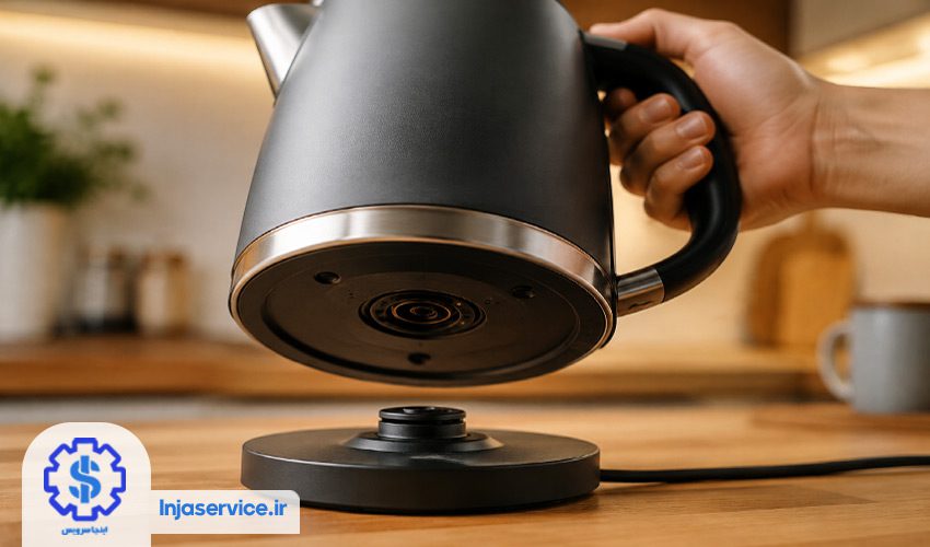 درست قرار نگرفتن کتری روی پایه